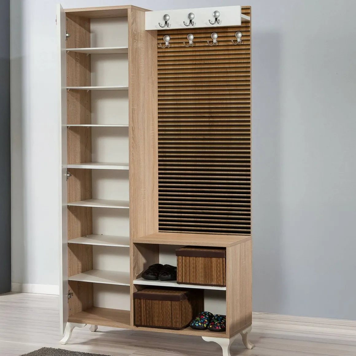 Mobili Da Ingresso|Ingresso > Dmora Mobile da ingresso quercia 90x194h cm - Savina Marrone Quercia