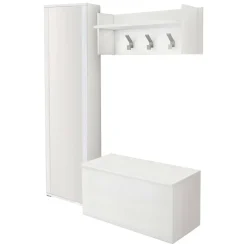 Mobili Da Ingresso|Ingresso > Dmora Mobile da ingresso sospeso 2 ante bianco e cemento 90x45h cm - Tanzanite Grigio, Bianco Cemento
