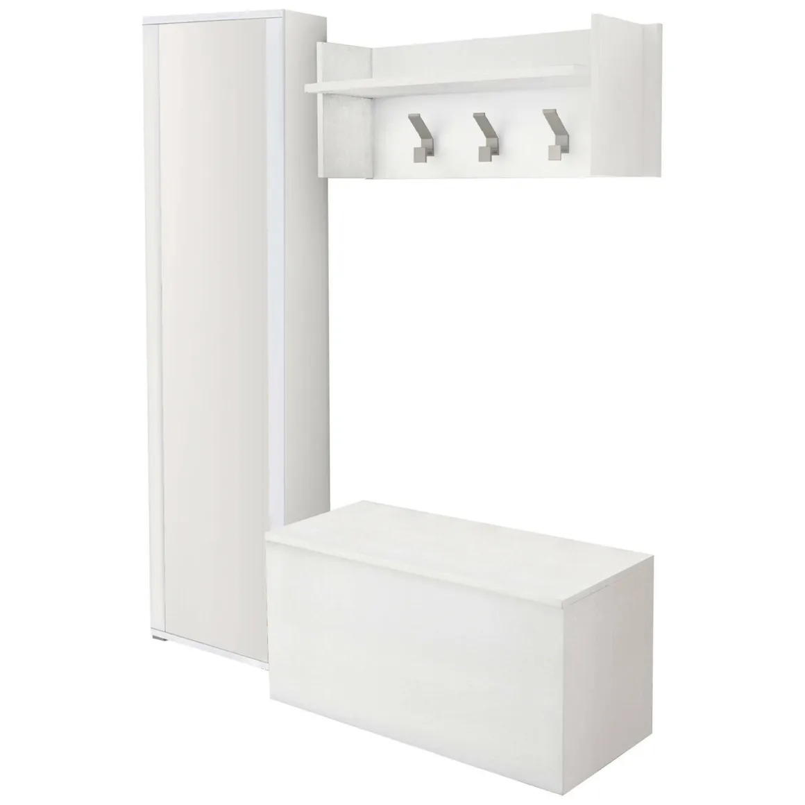 Mobili Da Ingresso|Ingresso > Dmora Mobile da ingresso sospeso 2 ante bianco e cemento 90x45h cm - Tanzanite Grigio, Bianco Cemento