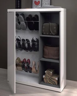 Mobile da ingresso sospeso bianco e grigio cenere 79x108h cm - Volturno