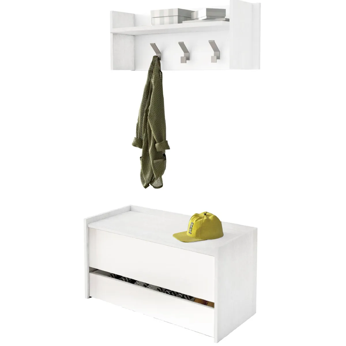 Mobili Da Ingresso|Ingresso > Dmora Mobile da ingresso sospeso con cassetto 90x46h cm - Actinolite Bianco