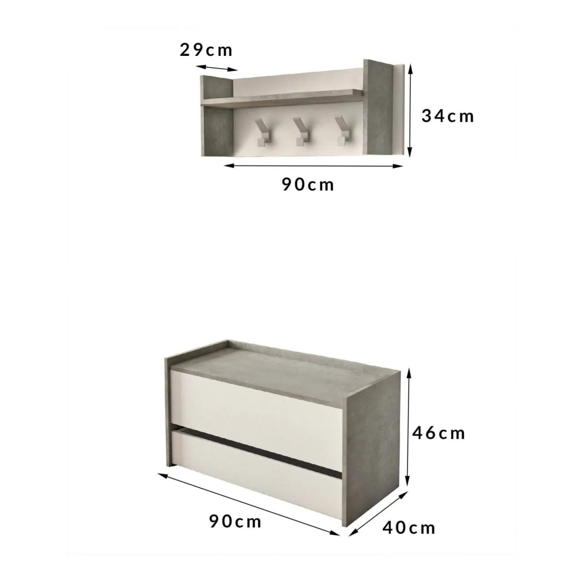 Mobili Da Ingresso|Ingresso > Dmora Mobile da ingresso sospeso con cassetto 90x46h cm - Actinolite Bianco