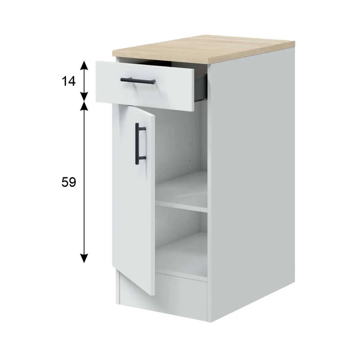 Mobili Dispensa > Dmora Mobile dispensa 40x90h cm bianco e rovere - Orvia Marrone, Bianco Rovere