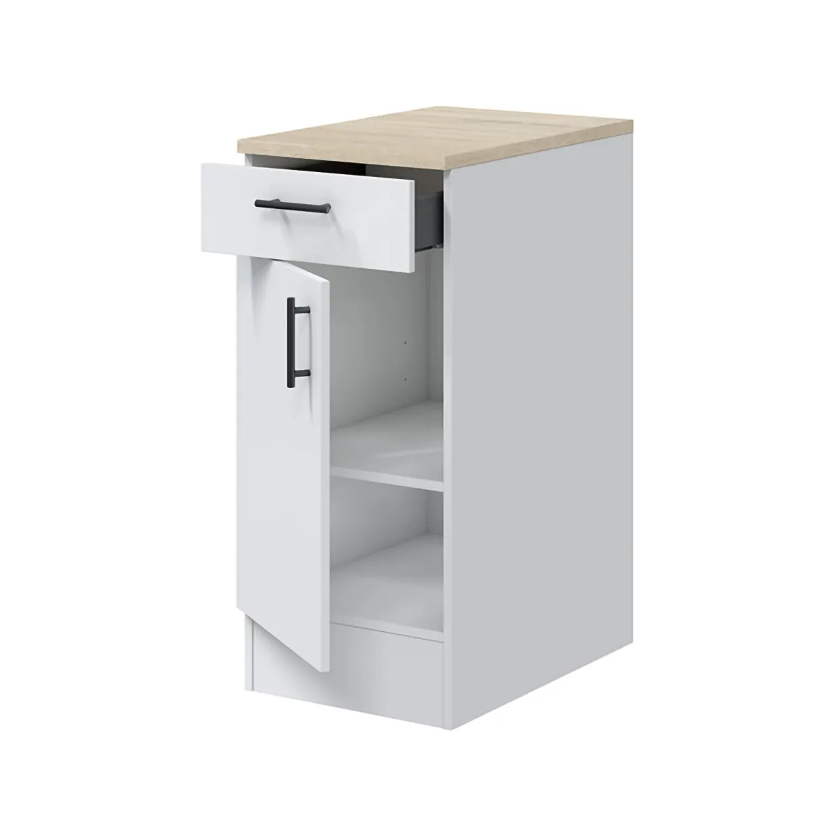Mobili Dispensa > Dmora Mobile dispensa 40x90h cm bianco e rovere - Orvia Marrone, Bianco Rovere