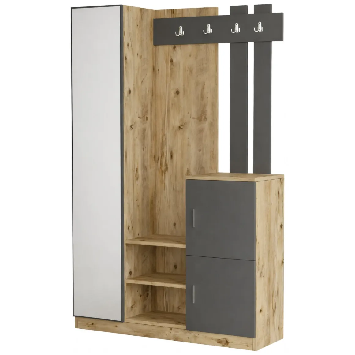 Mobile ingresso 2 ante quercia e antracite 113x179h cm - Arco