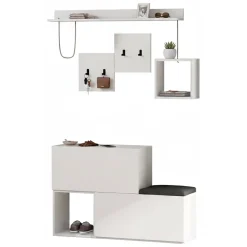Mobile ingresso a scacchi sospeso 2 ante bianco 120x76h cm - Lariana