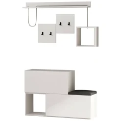 Mobile ingresso a scacchi sospeso 2 ante bianco 120x76h cm - Lariana