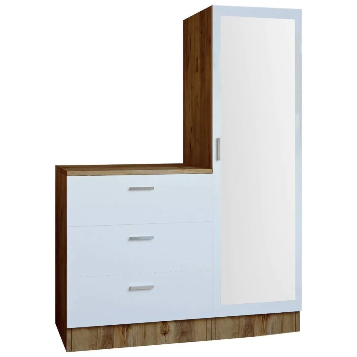 Mobile ingresso con 3 cassetti quercia e bianco 60x72h cm - Jaime