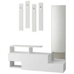 Mobili Da Ingresso|Ingresso > Dmora Mobile ingresso da parete 3 ante 170x190h cm - Barengo Bianco