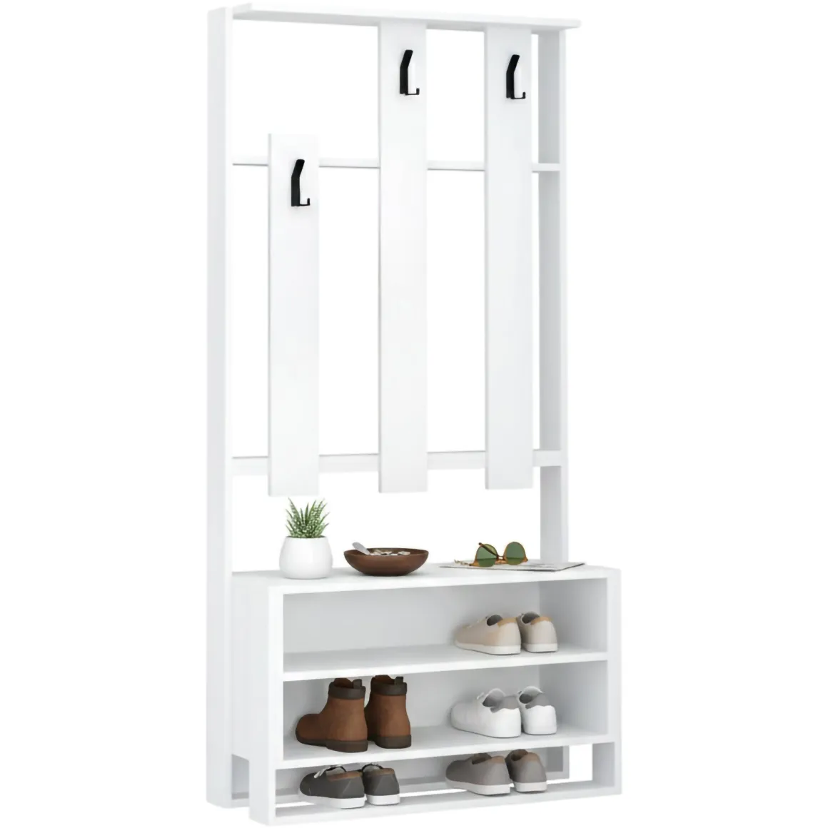 Mobile ingresso elegante da parete bianco 90x180h cm - Toraji