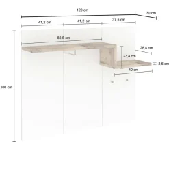 Ingresso > Dmora Mobile ingresso sospeso bianco lucido e ardesia 50x140h cm - Etesia Grigio Ardesia, Bianco Lucido
