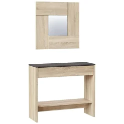 Mobile ingresso sospeso con cassetto rovere e noce 92x79h cm - Alwin