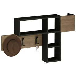 Mobile ingresso sospeso quercia e antracite 99x61h cm - Yagi