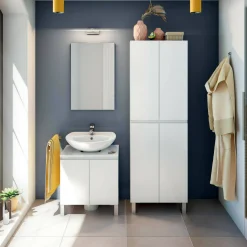 Mobile lavabo 2 ante 60x40x63h cm bianco lucido - Jerome
