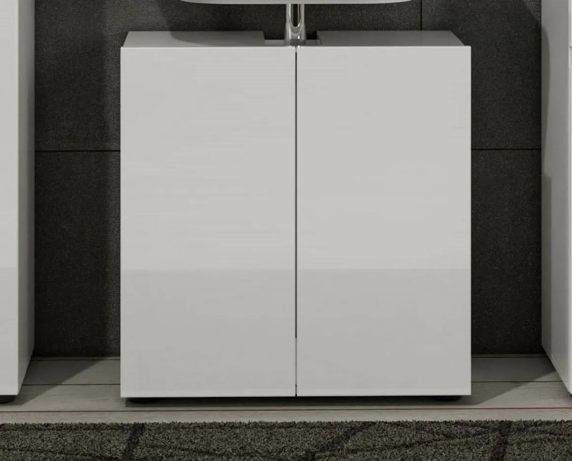 Mobili Sottolavabo > Dmora Mobile lavandino 2 ante 80x45x80h cm - Florante Bianco Lucido