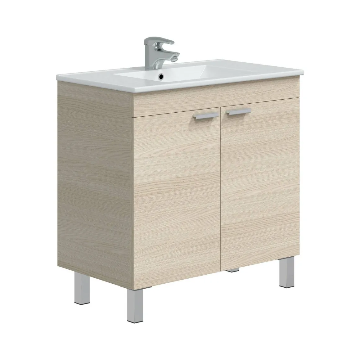 Mobile lavandino 2 ante 80x45x80h cm rovere - Florante