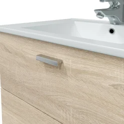 Mobili Sottolavabo > Dmora Mobile lavandino 2 cassetti 80x45x50h cm rovere - Felix Marrone Rovere