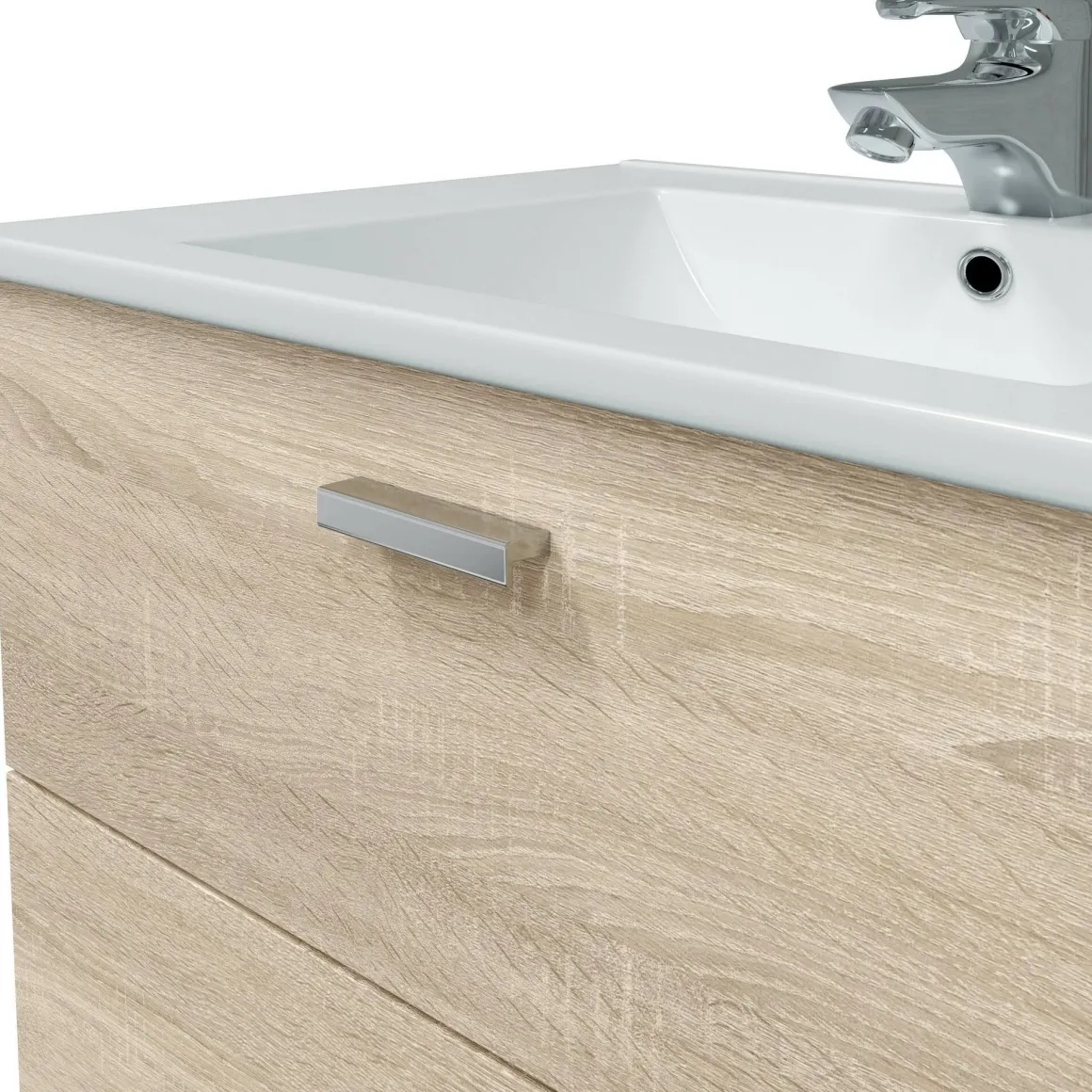 Mobili Sottolavabo > Dmora Mobile lavandino 2 cassetti 80x45x50h cm rovere - Felix Marrone Rovere