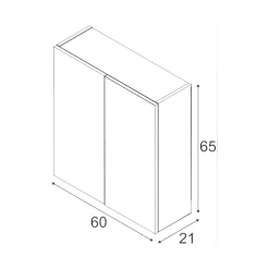 Cucina|Mobili Pensili > Dmora Mobile pensile 2 ante 60x65h cm - Andaluso Bianco Lucido