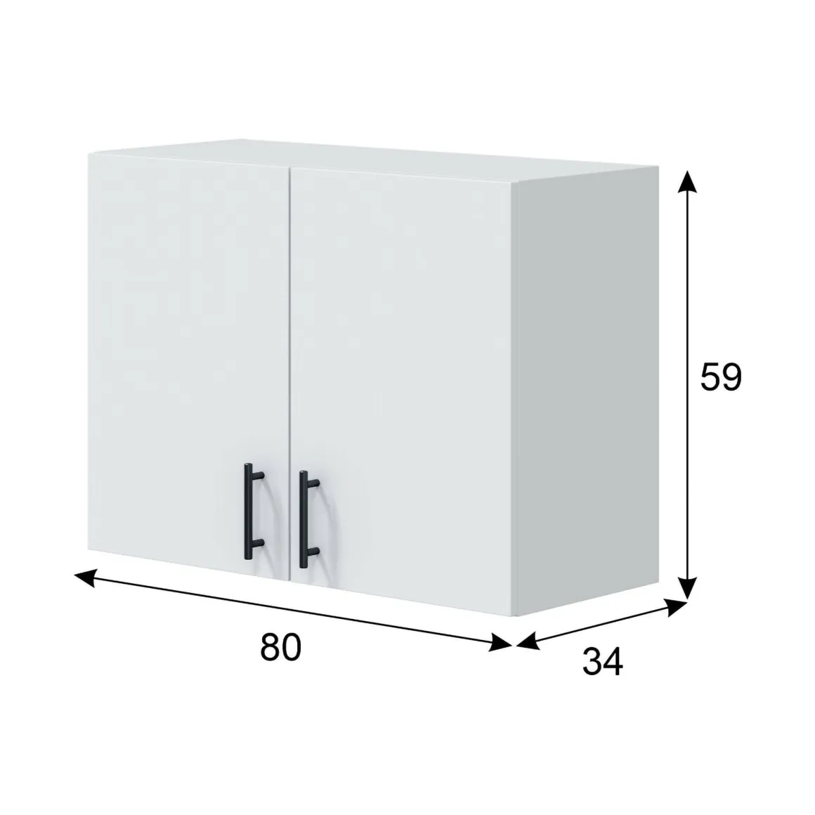 Mobile pensile 2 ante 80x59h cm bianco - Thyra