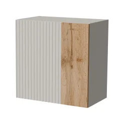 Mobili Pensili > Dmora Mobile Pensile Beige Marrone Rovere un Ripiano Modulabile 49.9x50h cm, 2 Vani - Fonteno Marrone, Beige Rovere