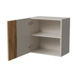 Mobili Pensili > Dmora Mobile Pensile Beige Marrone Rovere un Ripiano Modulabile 49.9x50h cm, 2 Vani - Fonteno Marrone, Beige Rovere