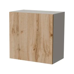 Mobile Pensile Beige Marrone Rovere un Ripiano Modulabile 49.9x50h cm, 2 Vani - Sparone
