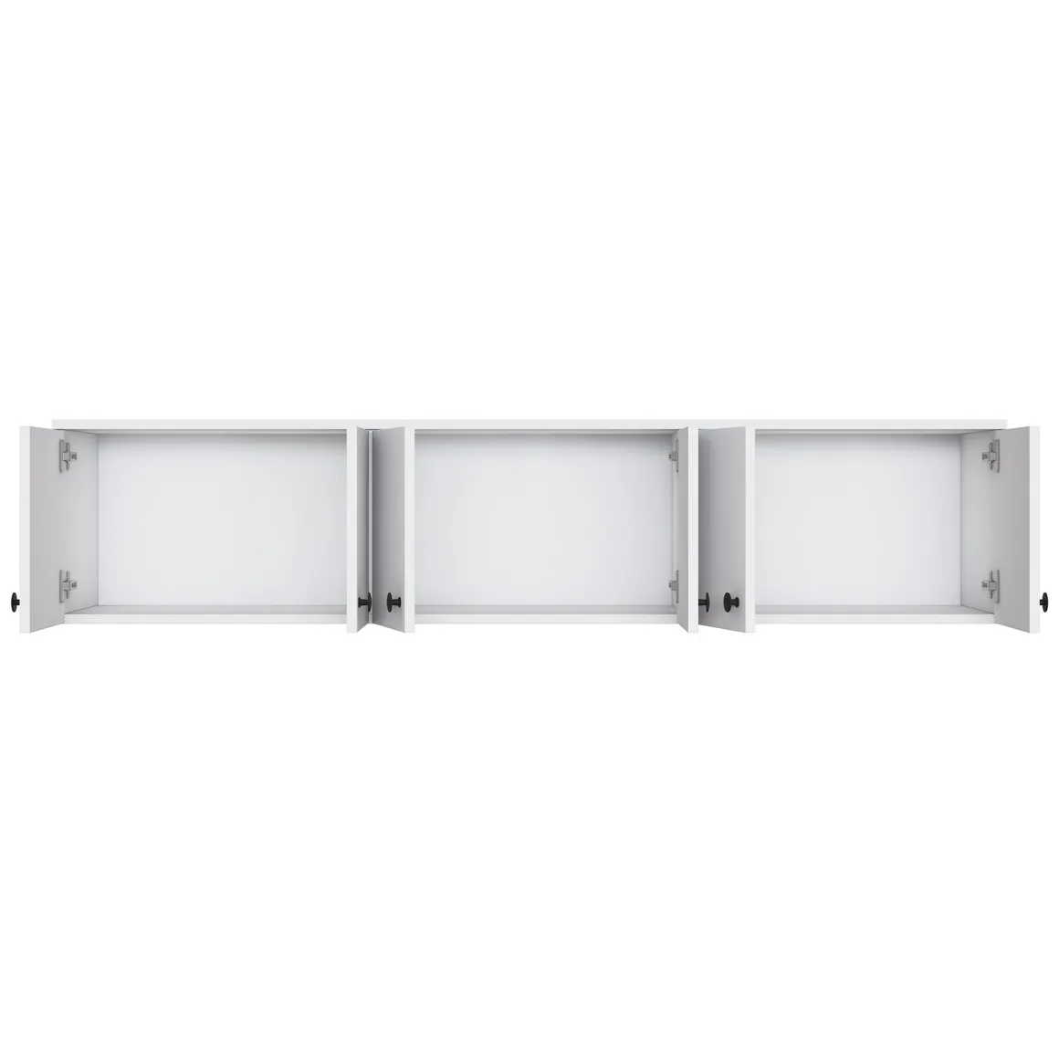 Mobile Pensile Bianco Bianco 6 Ante 3 Vani 180x44h cm, Apertura Battente - Jelsi