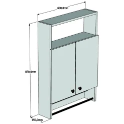 Mensola Bagno|Mobili Pensili > Dmora Mobile Pensile 2 Ripiani Apertura Battente 60x87h cm, 2 Ante - Tanagro Marrone Noce