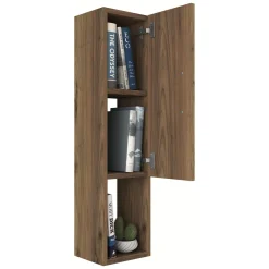 Mensola Bagno|Mobili Pensili > Dmora Mobile Pensile 2 Ripiani Un'anta 30x71h cm, 3 Vani - Tarano Marrone Noce