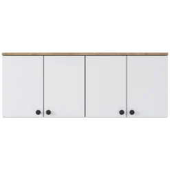 Mensola Bagno|Mobili Pensili > Dmora Mobile Pensile Marrone Rovere Bianco 4 Ante 2 Vani 120x47h cm, Apertura Battente - Rusco Bianco, Marrone Rovere