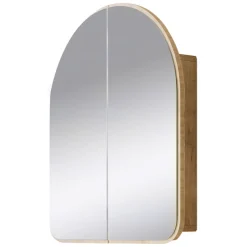 Mensola Bagno|Mobili Pensili > Dmora Mobile Pensile Marrone Rovere Trasparente Specchio Incluso un Ripiano 60x70h cm, 2 Ante - Vigano Trasparente, Marrone Rovere