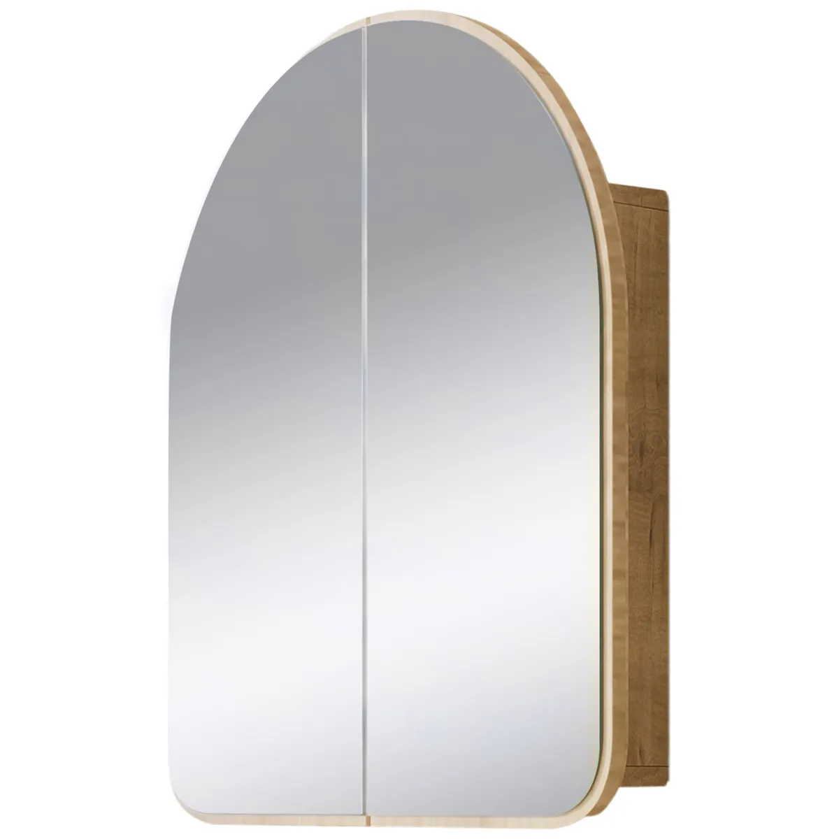 Mensola Bagno|Mobili Pensili > Dmora Mobile Pensile Marrone Rovere Trasparente Specchio Incluso un Ripiano 60x70h cm, 2 Ante - Vigano Trasparente, Marrone Rovere