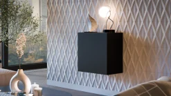 Mobile Pensile Nero Antracite un Ripiano Modulabile 49.9x50h cm, Apertura Push Pull - Sparone