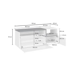 Mobile per ingresso 2 ante bianco lucido e ardesia 120x54h cm - Aska