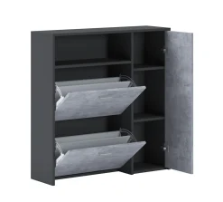 Mobile per ingresso da parete 3 ante antracite e cemento 91x94h cm - Dafenagya