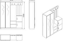 Mobili Da Ingresso > Dmora Mobile per ingresso grande 3 ante 147x179h cm - Hene Bianco