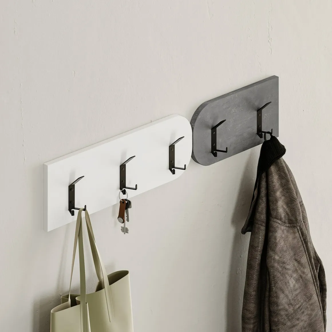 Mobile per ingresso sospeso 3 ante grigio e bianco 104x52h cm - Riga