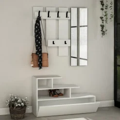 Mobili Da Ingresso > Dmora Mobile per ingresso sospeso 30x99h cm - Gert Bianco