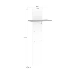 Mobile per ingresso sospeso bianco lucido e acero 50x140h cm - Etesia