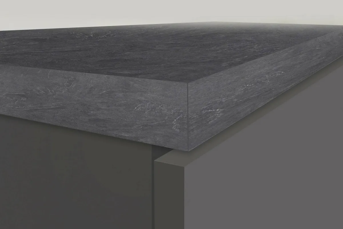 Cucina|Mobili Dispensa > Dmora Mobile portafrigo 2 ante 60x165h cm antracite e ardesia - Mesarthim Grigio Ardesia, Nero Antracite
