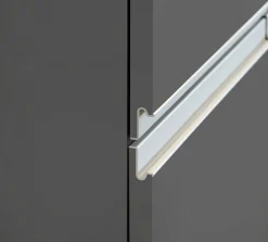 Cucina|Mobili Dispensa > Dmora Mobile portafrigo 2 ante 60x165h cm antracite e ardesia - Mesarthim Grigio Ardesia, Nero Antracite