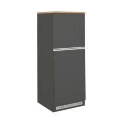 Mobile portafrigo 2 ante 60x165h cm antracite e rovere - Mesarthim