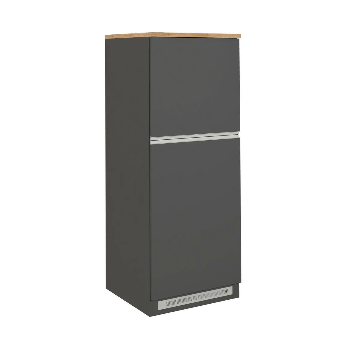 Mobile portafrigo 2 ante 60x165h cm antracite e rovere - Mesarthim