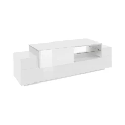 Salotto > Dmora Mobile porta TV Andris, cm 160x45h51, Bianco Lucido