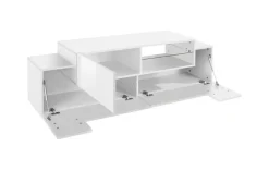 Salotto > Dmora Mobile porta TV Andris, cm 160x45h51, Bianco Lucido