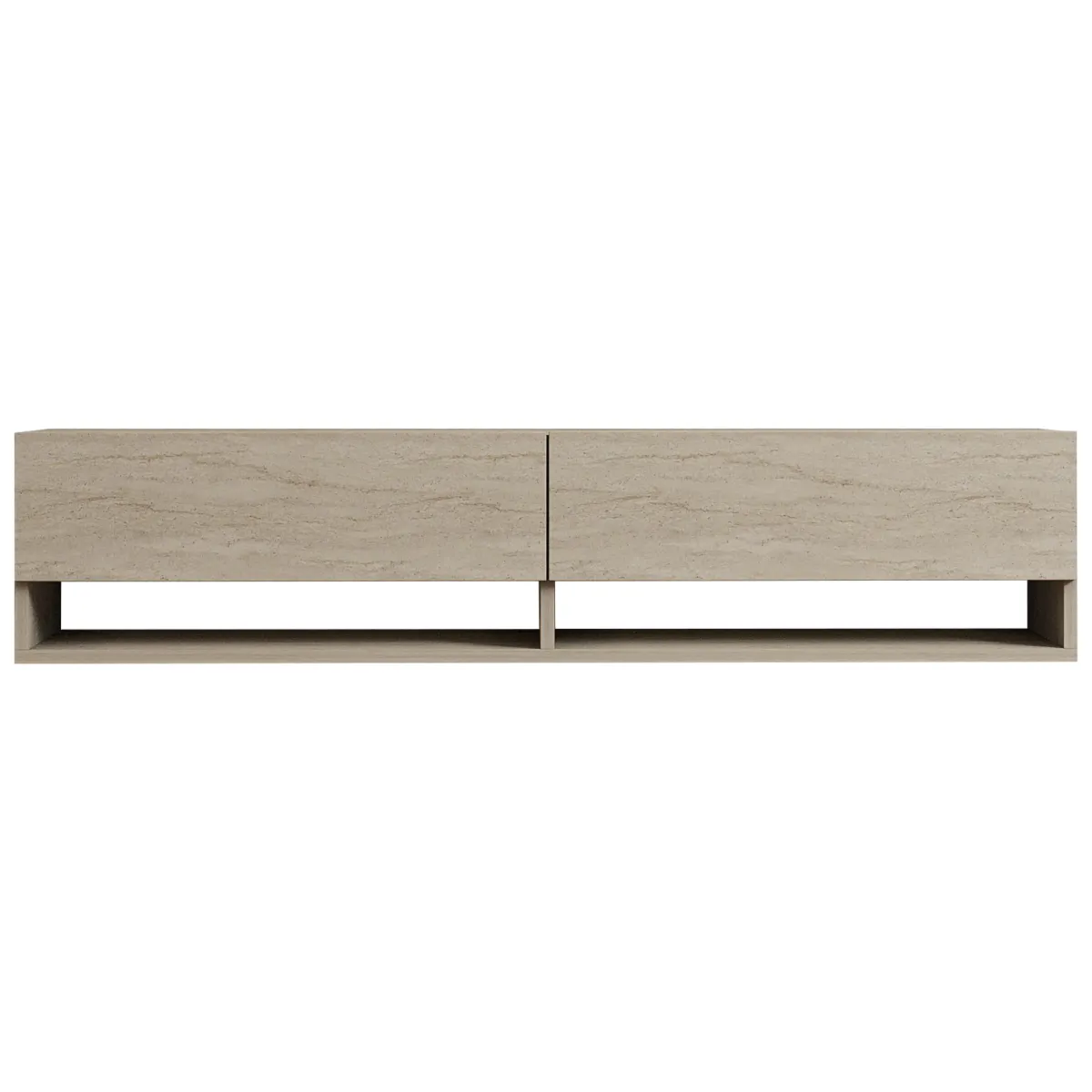 Mobili Porta Tv > Dmora Mobile Porta tv 2 Ripiani 2 Ante 141x30x31h cm, 4 Vani - Olmi Beige Marmo