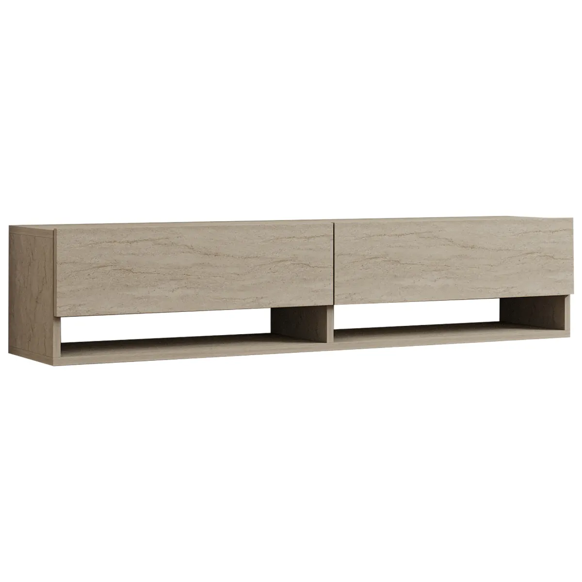 Mobili Porta Tv > Dmora Mobile Porta tv 2 Ripiani 2 Ante 141x30x31h cm, 4 Vani - Olmi Beige Marmo