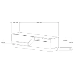 Mobile Porta tv Beige Marmo 2 Ripiani 2 Ante 160x40x45h cm, 5 Vani - Spilinga