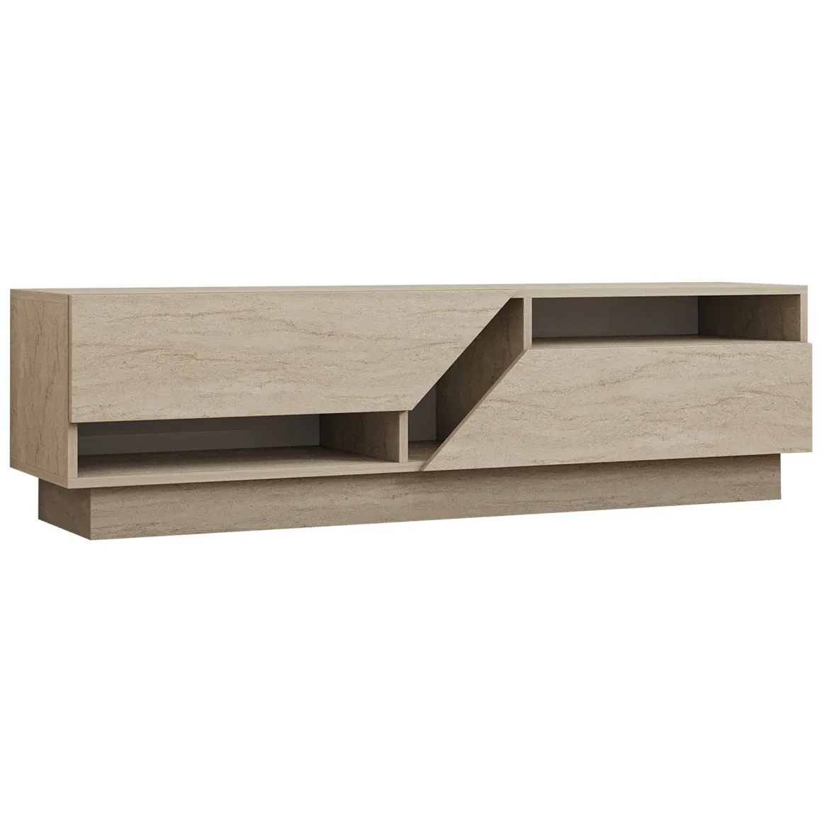 Mobile Porta tv Beige Marmo 2 Ripiani 2 Ante 160x40x45h cm, 5 Vani - Spilinga